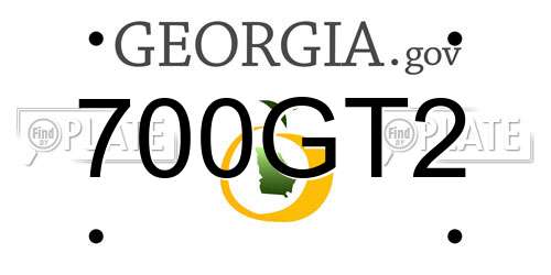 700GT2 Georgia License Plate