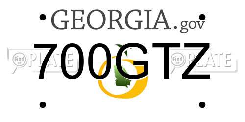 700GTZ Georgia License Plate