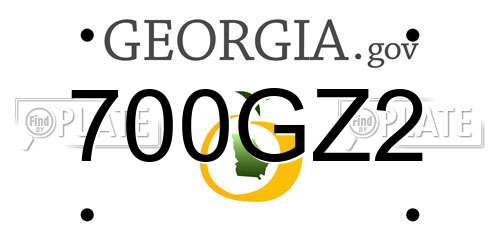 700GZ2 Georgia License Plate