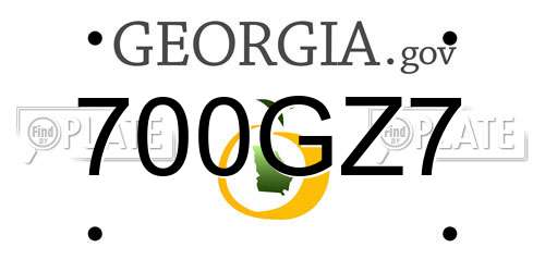 700GZ7 Georgia License Plate