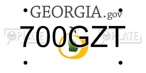 700GZT Georgia License Plate