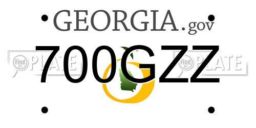 700GZZ Georgia License Plate