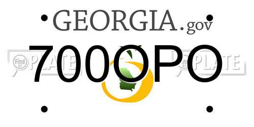 700OPO Georgia License Plate