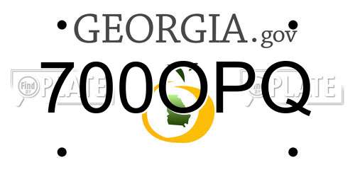 700OPQ Georgia License Plate
