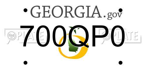 700QP0 Georgia License Plate
