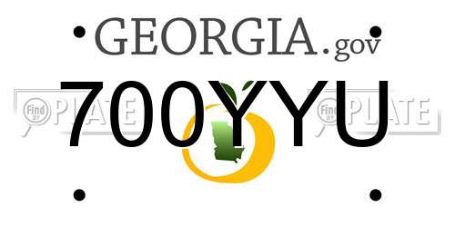 700YYU Georgia License Plate