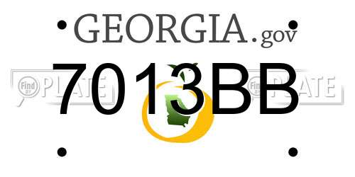 7013BB Georgia License Plate