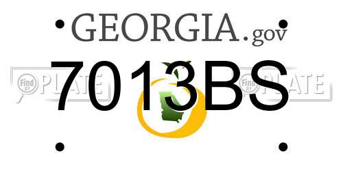 7013BS Georgia License Plate
