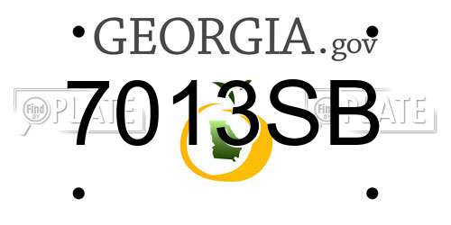 7013SB Georgia License Plate