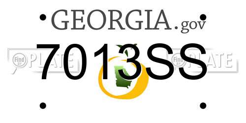 7013SS Georgia License Plate