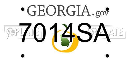 7014SA Georgia License Plate