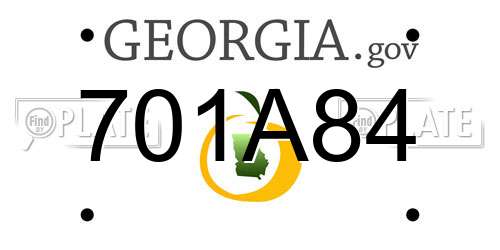 701A84 Georgia License Plate