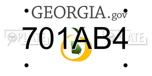 701AB4 Georgia License Plate