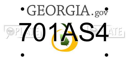 701AS4 Georgia License Plate