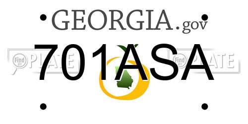 701ASA Georgia License Plate
