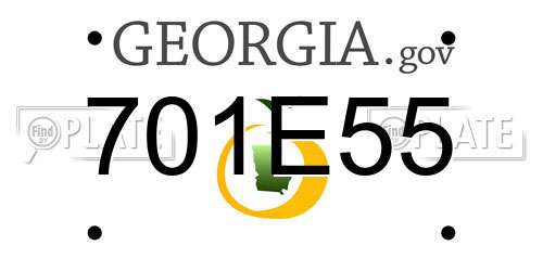 701E55 Georgia License Plate