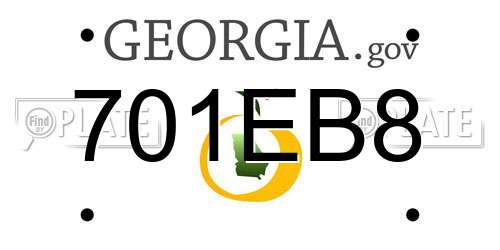 701EB8 Georgia License Plate