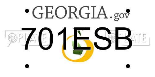 701ESB Georgia License Plate