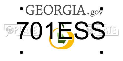 701ESS Georgia License Plate