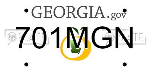 701MGN Georgia License Plate