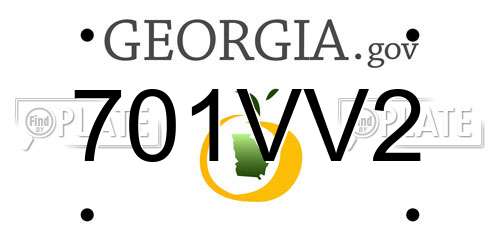 701VV2 Georgia License Plate
