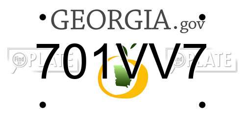 701VV7 Georgia License Plate