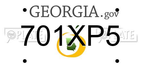 701XP5 Georgia License Plate