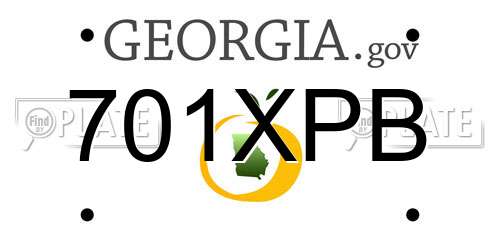 701XPB Georgia License Plate