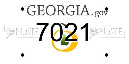 7021 Georgia License Plate