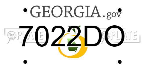 7022DO Georgia License Plate