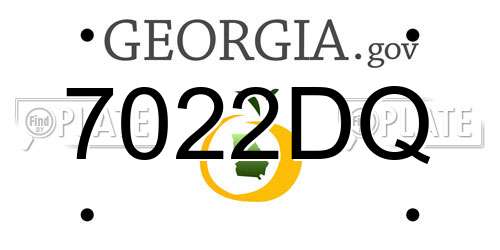 7022DQ Georgia License Plate