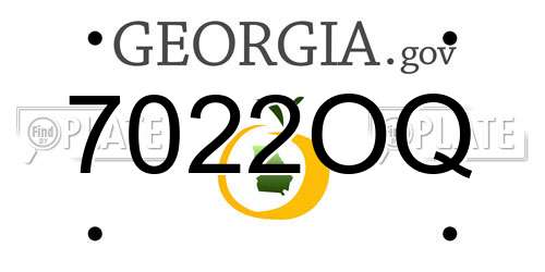 7022OQ Georgia License Plate