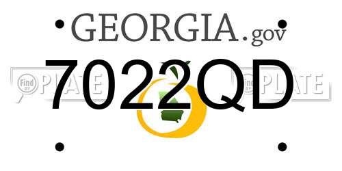 7022QD Georgia License Plate