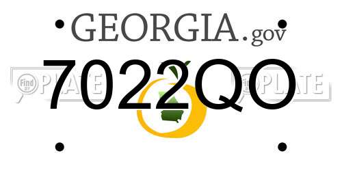 7022QO Georgia License Plate