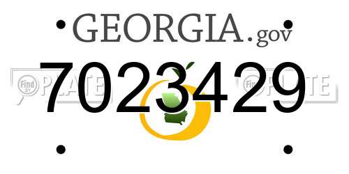7023429 Georgia License Plate