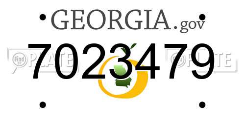 7023479 Georgia License Plate