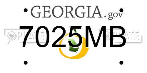 7025MB Georgia License Plate
