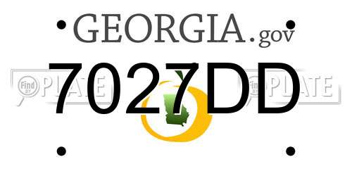 7027DD Georgia License Plate