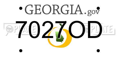 7027OD Georgia License Plate