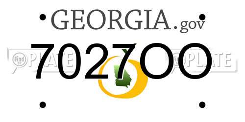 7027OO Georgia License Plate