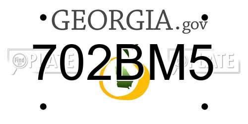 702BM5 Georgia License Plate