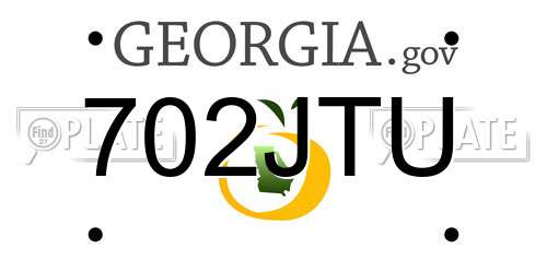 702JTU Georgia License Plate