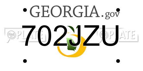 702JZU Georgia License Plate