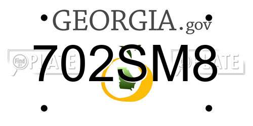702SM8 Georgia License Plate