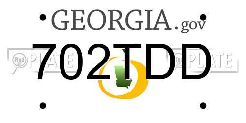 702TDD Georgia License Plate