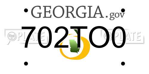 702TO0 Georgia License Plate