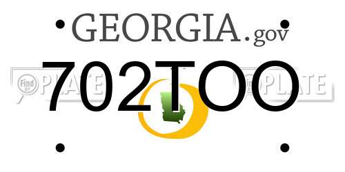 702TOO Georgia License Plate