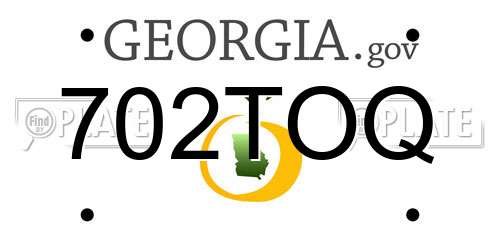 702TOQ Georgia License Plate