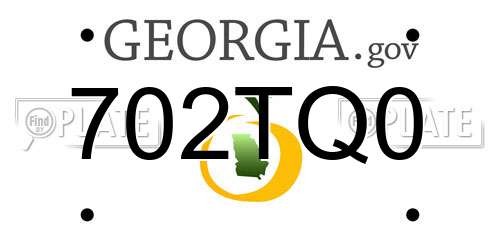 702TQ0 Georgia License Plate