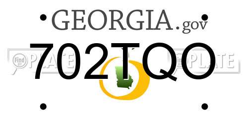702TQO Georgia License Plate